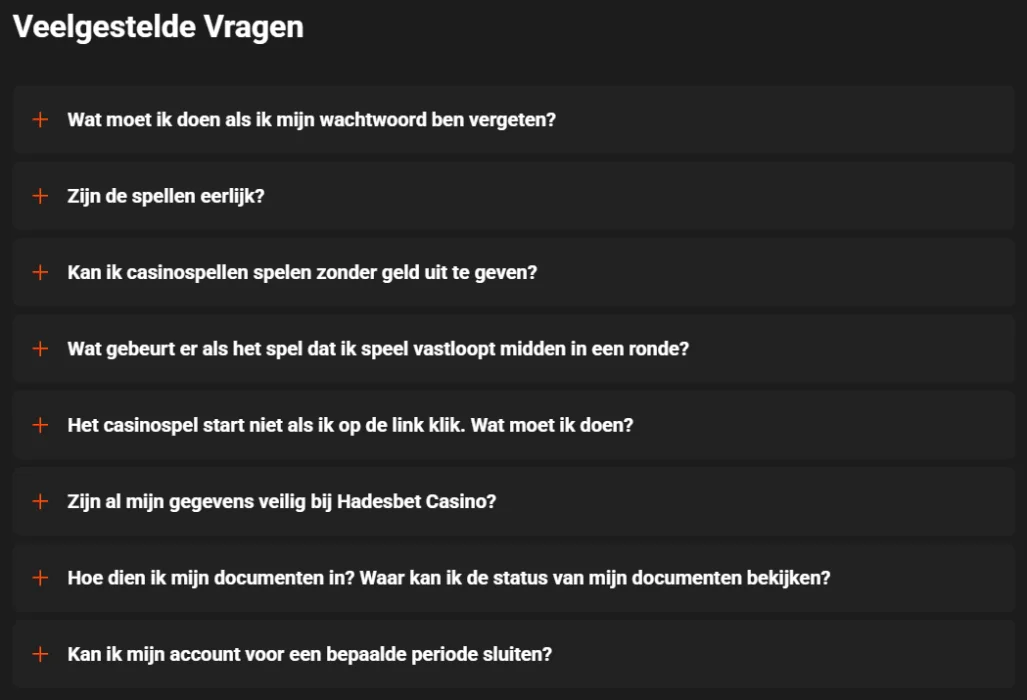 Hadesbet Casino FAQ helpcentrum overzicht Hadesbet Casino veelgestelde vragen over account, spellen, veiligheid, betalingen en klantenservice
